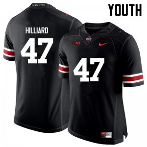 NCAA Ohio State Buckeyes Youth #47 Justin Hilliard Black Nike Football College Jersey PZT7645DU